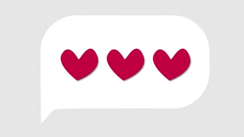Speech Bubble with Red Hearts Animated Love Message Motion Graphic Overlay 스톡 동영상 346486514