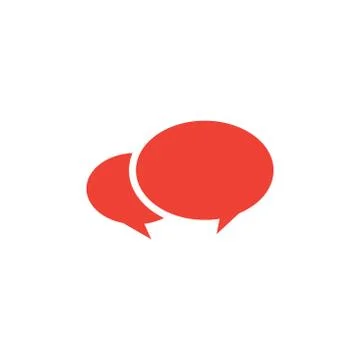 Speech Bubble Red Icon On White Background. Red Flat Style Vector Illustration Illustrazione stock