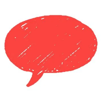 Speech bubble red oval blank, vector cartoon crayon communication comic frame Illustrazione stock
