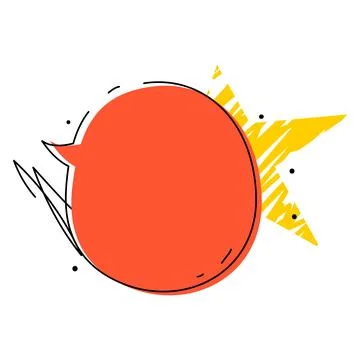 Speech bubble red sticker. Grunge strokes background. Paper note for reminder Stock Illustration