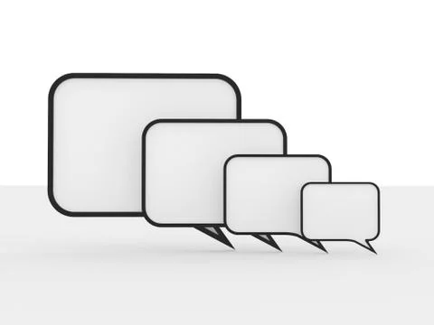 Speech bubble rendered isolated on white background Stock Illustration