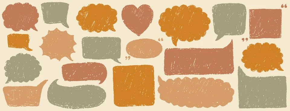 Speech Bubble retro set. Talk bubble. Cloud speech bubbles collection. Vect.. Illustrazione stock