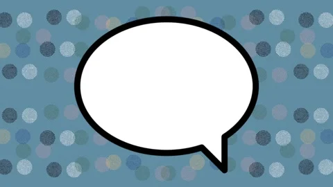Speech bubble with retro style blue animation background. Stock Footage 248248325