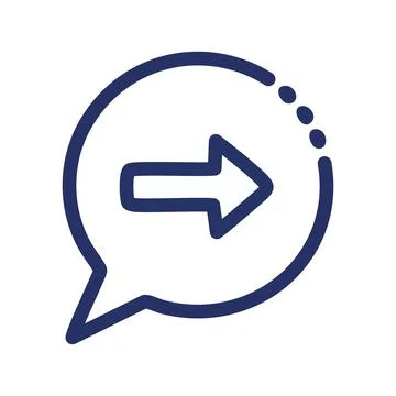 Speech bubble right arrow. Hand-drawn speech bubble with a right arrow poin.. Stock Illustration