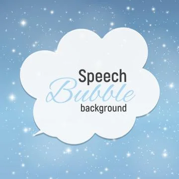 Speech Bubble with Sample Text against Abstract Glossy Star Sky Stock Illustration