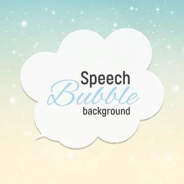 Speech Bubble with Sample Text against Abstract Glossy Star Sky Stock Illustration