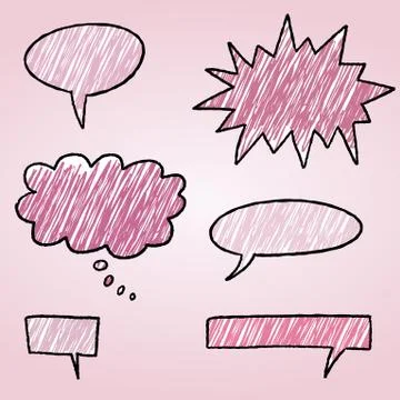 Speech bubble set - cartoon style object collection. Stock Illustration