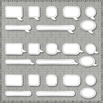 Speech bubble set. Chat icon. Paper sheet for note frame elements Stock Illustration