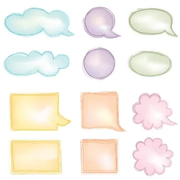 Speech bubble set. Chat icon. Paper sheet for note frame elements Illustrazione stock