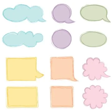 Speech bubble set. Chat icon. Paper sheet for note frame elements Stock Illustration