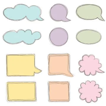 Speech bubble set. Chat icon. Paper sheet for note frame elements 스톡 일러스트
