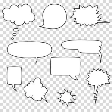 Speech bubble set collection, dialogue, vector Stock Illustration