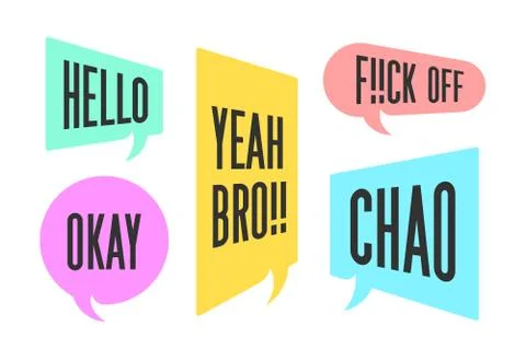 Speech Bubble. Set of colorful cloud talk speech bubble Stock Illustration