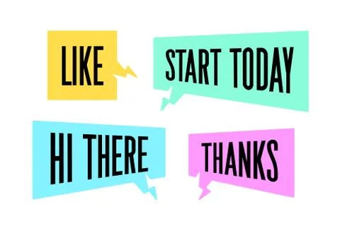 Speech Bubble. Set of colorful cloud talk speech bubble Stock Illustration