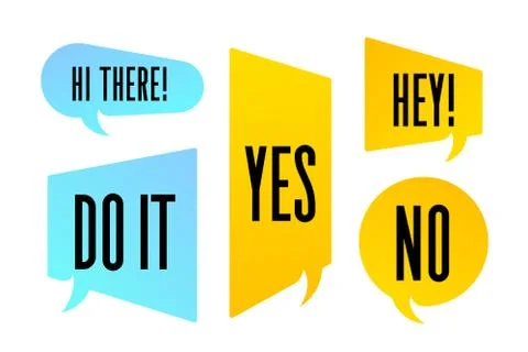 Speech Bubble. Set of colorful cloud talk speech bubble Stock Illustration