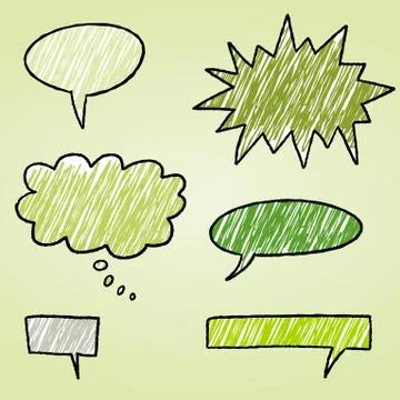 Speech bubble set - comic style object collection. Illustrazione stock