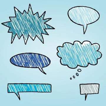 Speech bubble set - comic style object collection. Stock Illustration