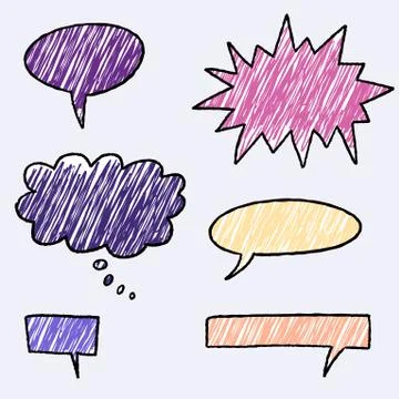 Speech bubble set - comic style object collection. Stock Illustration