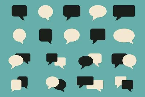 Speech bubble set flat vector illustration isolated Stock Illustration