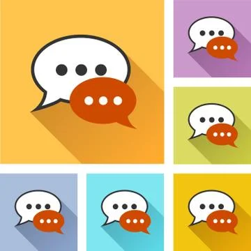 Speech bubble set icons Illustrazione stock