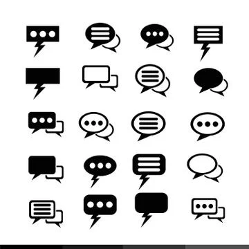 Speech bubble set illustration design Stock Illustration