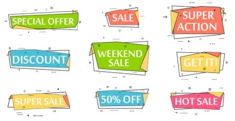 Speech bubble set for retail promotion Illustrazione stock