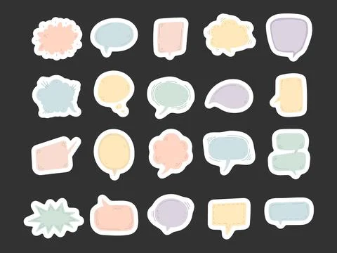 Speech bubble set in scandinavian style Stock Illustration