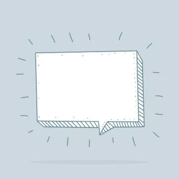 Speech Bubble set in Sketch hand drawn style. Space for quote and text. Vecto 库存插图