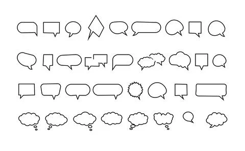 Speech Bubble set. Talk bubble. Cloud speech bubbles collection. Vector Stock Illustration