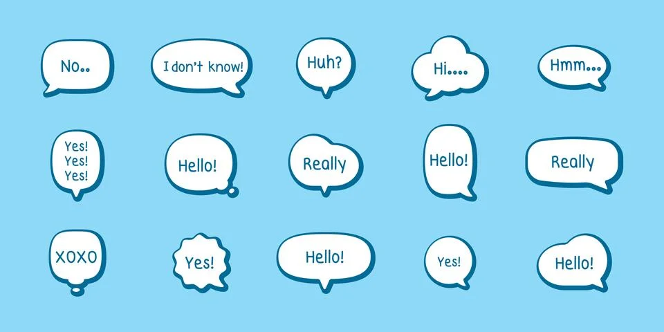 Speech Bubble set. Talk bubble. Cloud speech bubbles collection. Vector 스톡 일러스트