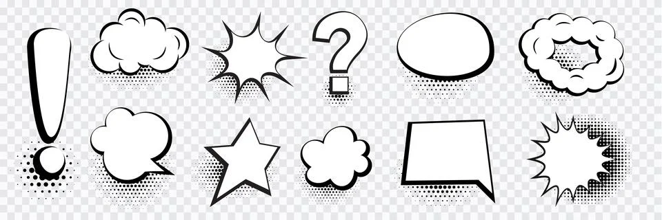 Speech bubble set vector, Exclamation point and question mark. Stock Illustration