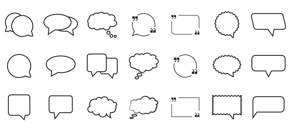 Speech Bubble set. Vector illustration. Flat design. Illustrazione stock