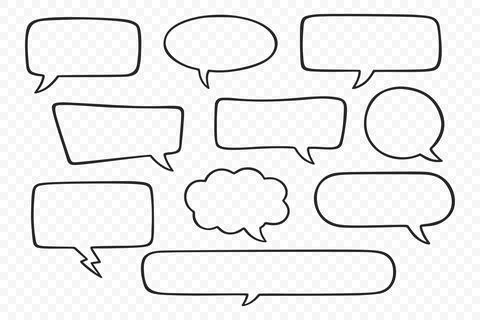 Speech Bubble Set, Vector Illustration. Speech Bubble Collection and Chat Bub Stock Illustration