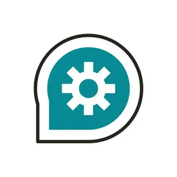 Speech bubble setting web development icon line and fill Stock Illustration