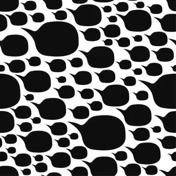 Speech Bubble Shape Black Seamless Pattern Vector Stock Illustration