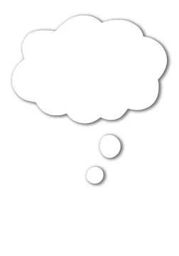 Speech bubble in shape of cloud for text. Message symbols, thought, icon on w Stock Illustration