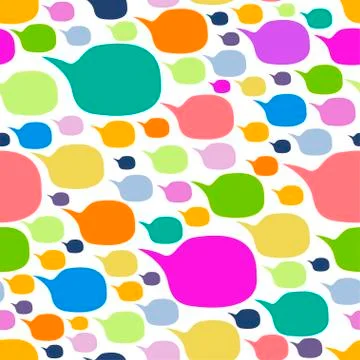 Speech Bubble Shape Colorful Seamless Pattern Vector Stock Illustration