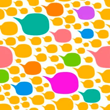 Speech Bubble Shape Colorful Seamless Pattern Vector Illustrazione stock