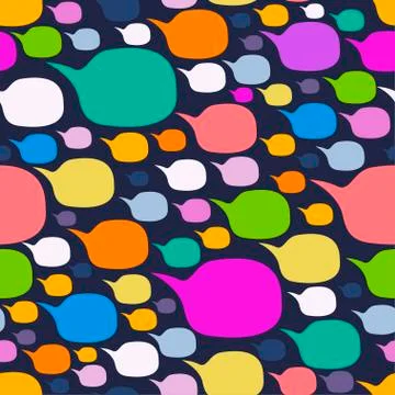Speech Bubble Shape Colorful Seamless Pattern Vector Stock Illustration