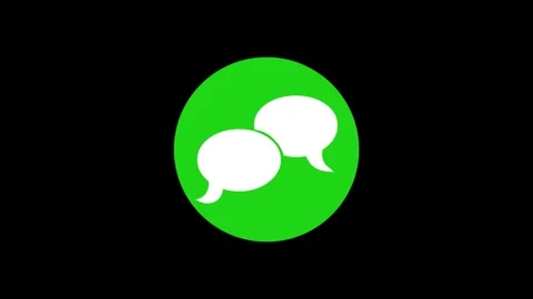 Speech bubble shape icon green color simple circle animation black background Stock Footage 279098644