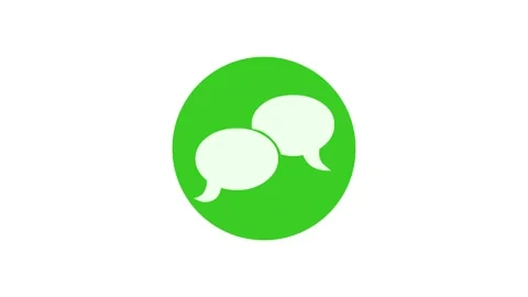 Speech bubble shape icon green color simple circle animation white backgroun Stock Footage 279098647
