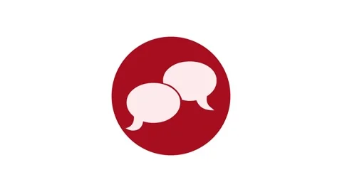 Speech bubble shape icon red color simple circle animation white background Stock Footage 279098655