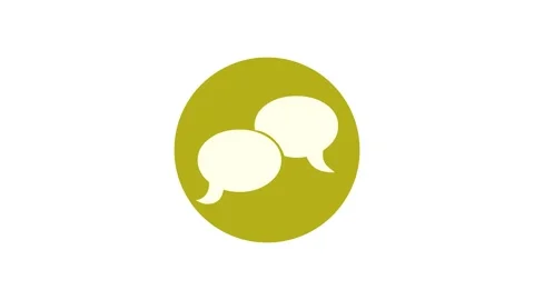 Speech bubble shape icon yellow color simple circle animation white backgrou Stock Footage 279098660
