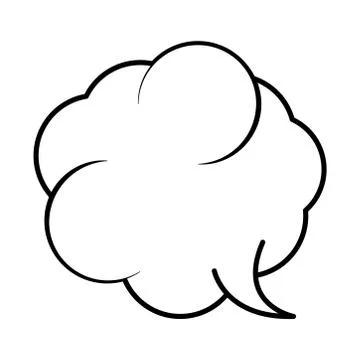 Speech bubble shaped cloud pop art comic style, line icon イラスト素材
