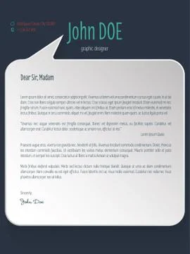 Speech bubble shaped cover letter Stock Illustration