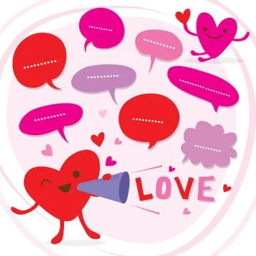 Speech bubble shaped Tag with Love element in Valentine’s Day vector  Stock Illustration