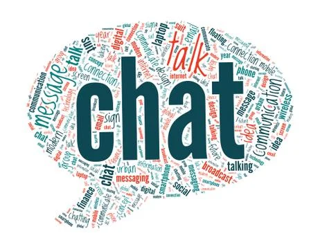 Speech Bubble Shaped Word Cloud Chat Concept Stockillustratie