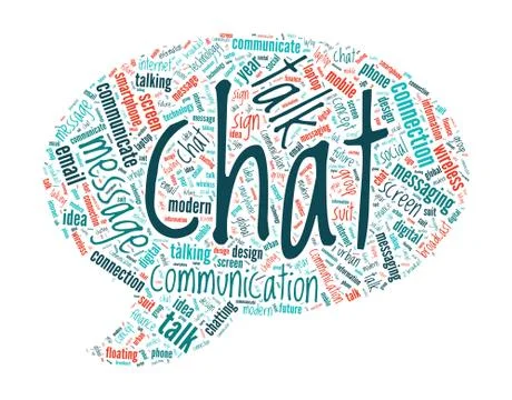 Speech Bubble Shaped Word Cloud Chat Concept Stock Illustration