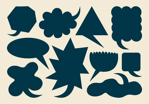 Speech bubble shapes in retro cartoon style. Stock Illustration