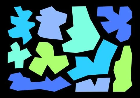 Speech bubble shapes in various geometric shapes in retro cartoon style. Stock Illustration